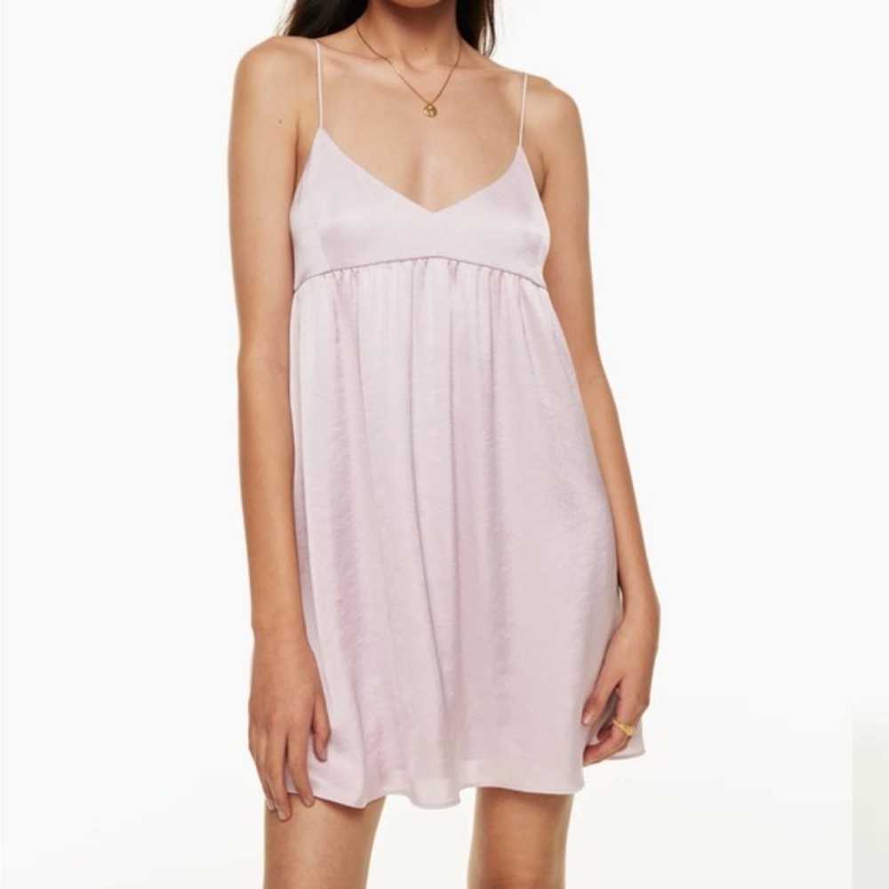 Aritzia Wilfred Lover Satin Lilac Mini Dress